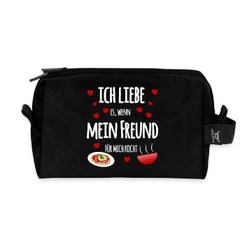 Liebe mein Freund - Recycelte Kulturtasche - Schwarz - Vorne