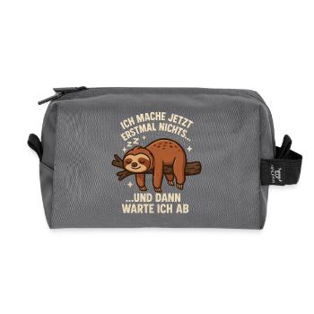 Sloth Saying Funny Office - Recycled Toiletry Zip Bag - anthracite - Front