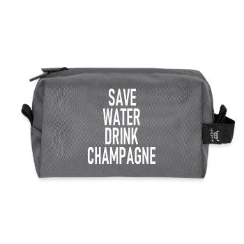 Save Water - Drink Sparkling Wine - Sekt - Recycled Toiletry Zip Bag - anthracite - Front