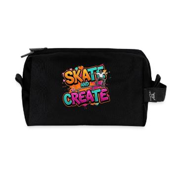 Skater Creativity – Skate and Create Skaterlook - Recycled Toiletry Zip Bag - black - Front