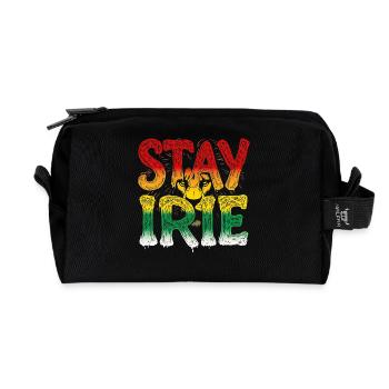 Rasta Lion Irie Vibes Chill Roots Jamaica - Recycled Toiletry Zip Bag - black - Front