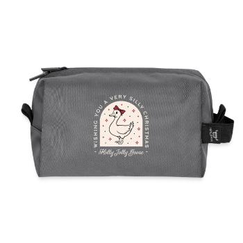 Silly goose Christmas funny farm animal greetings - Recycled Toiletry Zip Bag - anthracite - Front