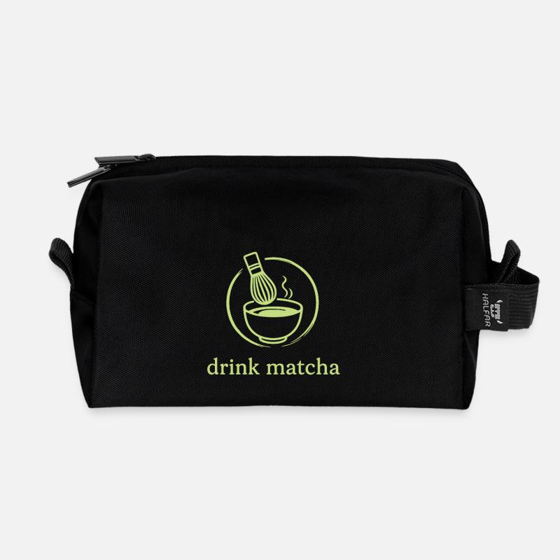 Matcha  - Recycelte Kulturtasche - Schwarz