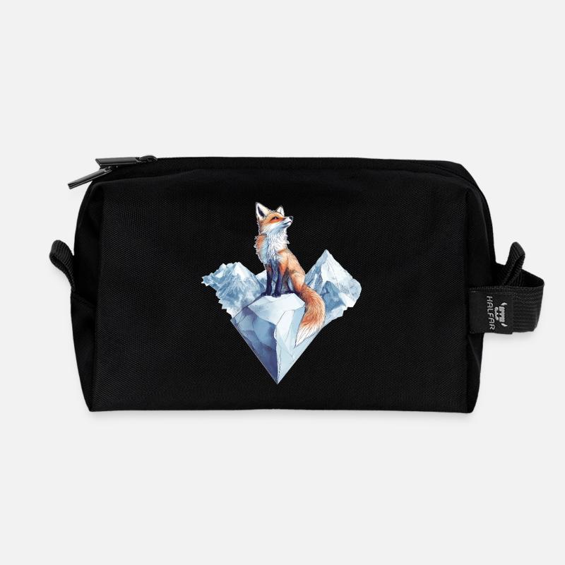 Fuchs Wintermotiv - Recycelte Kulturtasche - Schwarz