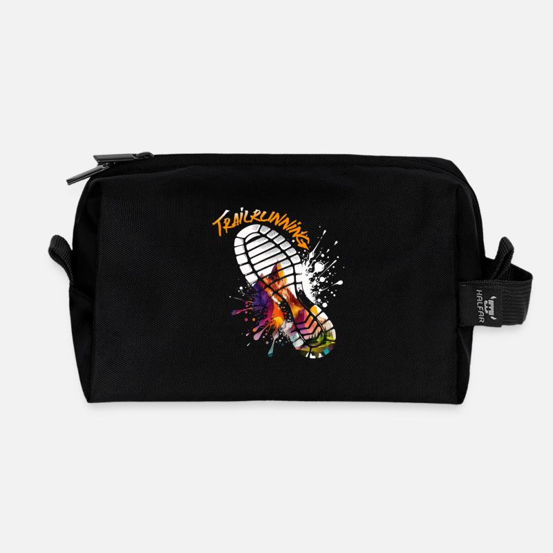 Trailrunning. Raus in die Natur.  - Recycelte Kulturtasche - Schwarz
