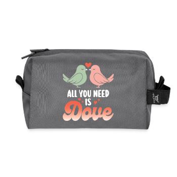 Wortspiel Vogeltaube Humor - Recycelte Kulturtasche - Anthrazit - Vorne