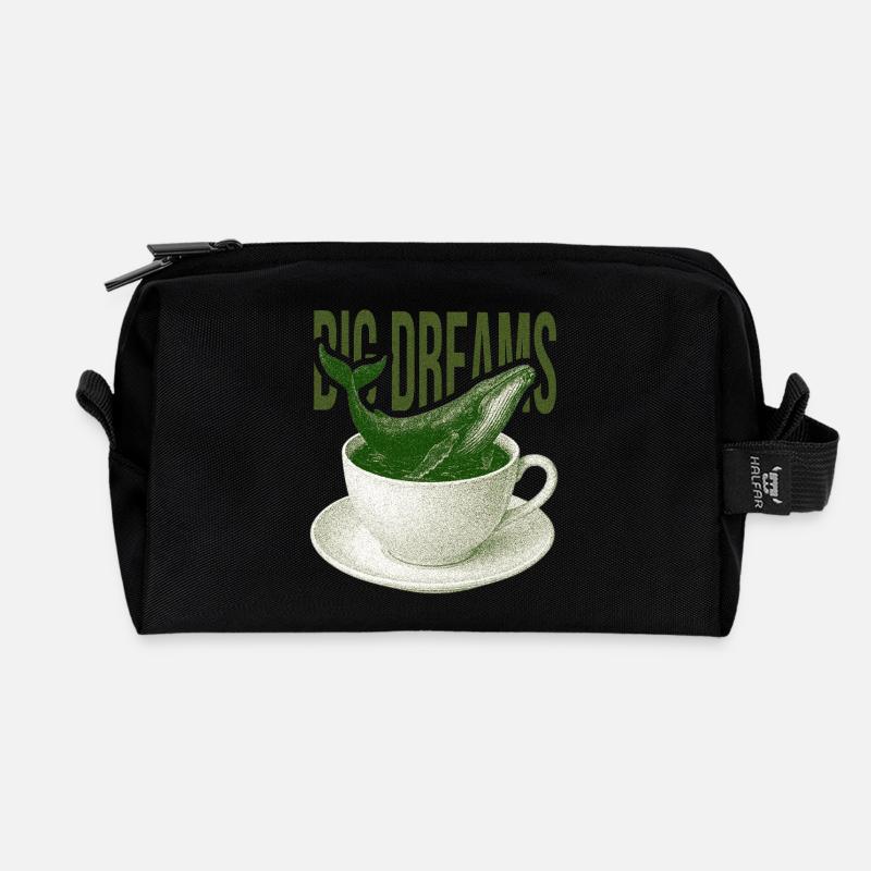 Dreams Tide Cup - Recycled Toiletry Zip Bag - black