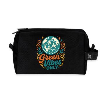 Des vibrations vertes pures - Trousse de toilette en tissu recyclé - noir - Devant