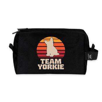 Team Yorkie Retro Yorkshire Terrier - Recycled Toiletry Zip Bag - black - Front