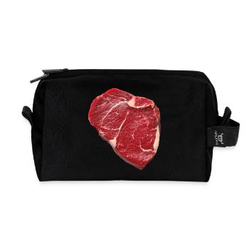 Steak - Recycelte Kulturtasche - Schwarz - Vorne