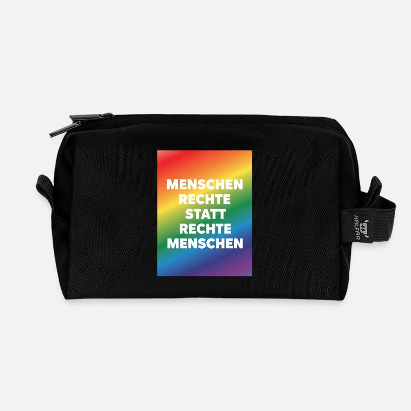 Menschenrechte statt Hass und Hetze - Recycelte Kulturtasche - Schwarz