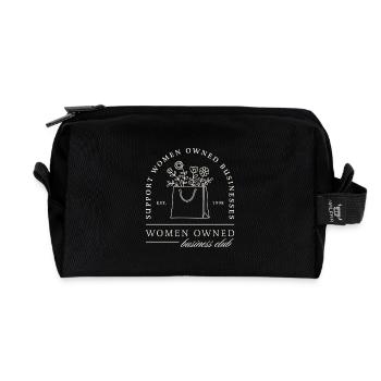 Groupe de soutien au club d’affaires détenu par des femmes - Trousse de toilette en tissu recyclé - noir - Devant