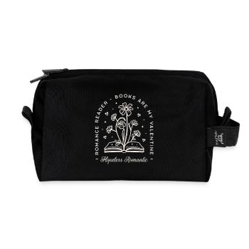 Dark romance books lover fantasy reader quotes - Recycled Toiletry Zip Bag - black - Front