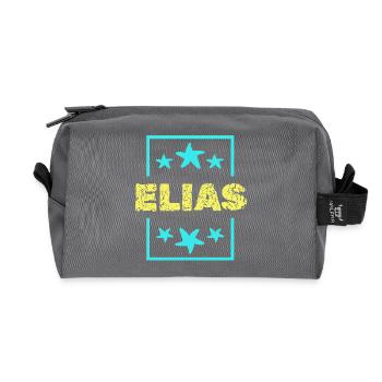 Elias - Recycled Toiletry Zip Bag - anthracite - Front