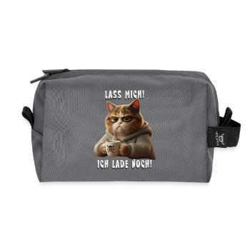 Grumpy Katze mit Kaffee Hoodie Morgenmuffel - Recycelte Kulturtasche - Anthrazit - Vorne