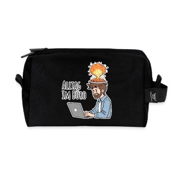 Alltag im Büro - Das komplette CHAOS - Recycelte Kulturtasche - Schwarz - Vorne