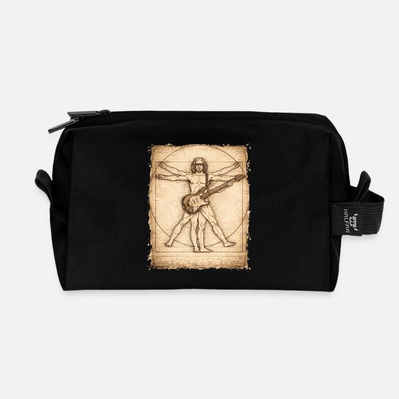 Vitruvian Rocker Gitarrist Design - Recycelte Kulturtasche - Schwarz