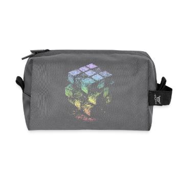 Cube Rainbow Colors - Recycled Toiletry Zip Bag - anthracite - Front