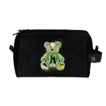 Graffiti Teddybär Rebellion Urban Art - Recycelte Kulturtasche - Schwarz - Vorne