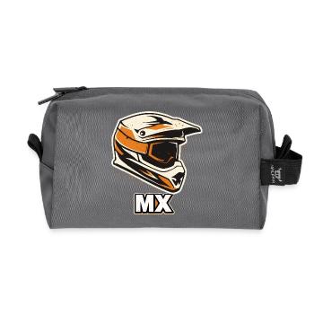 Casque MX Motocross – Pilote tout-terrain - Trousse de toilette en tissu recyclé - anthracite - Devant