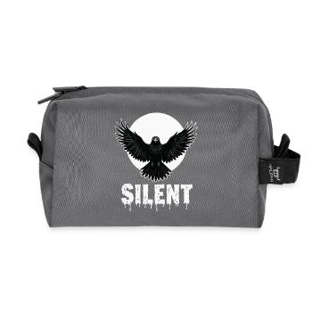 Silent – Dark Raven Gothic Motiv - Recycelte Kulturtasche - Anthrazit - Vorne