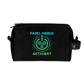 Padel mode activated - Recycled Toiletry Zip Bag - black - Front