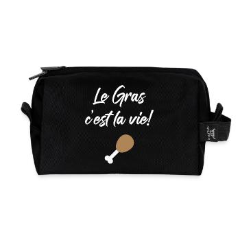 Le Gras C'est La Vie ! Design Karadoc Kaamelot - Trousse de toilette en tissu recyclé - noir - Devant