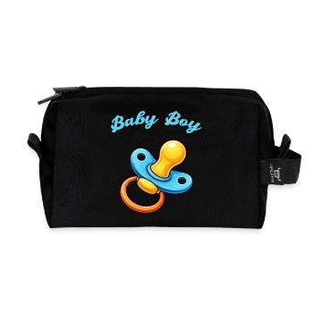 Pacifier Cartoon Baby - Recycled Toiletry Zip Bag - black - Front