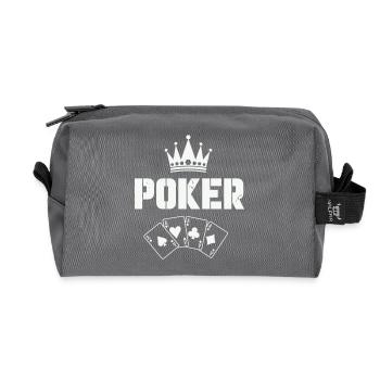 König Poker Karten Design - Recycelte Kulturtasche - Anthrazit - Vorne