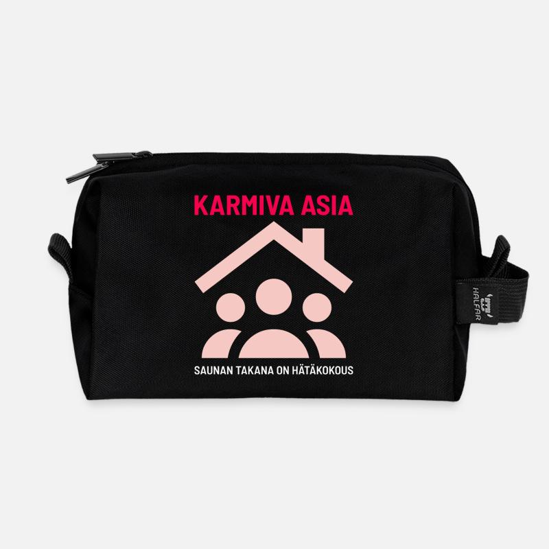DAS GRUSELIGE DING HINTER DER SAUNA - Recycelte Kulturtasche - Schwarz
