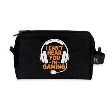 Gamer – Ich kann dich nicht hören, ich spiele - Recycelte Kulturtasche - Schwarz - Vorne