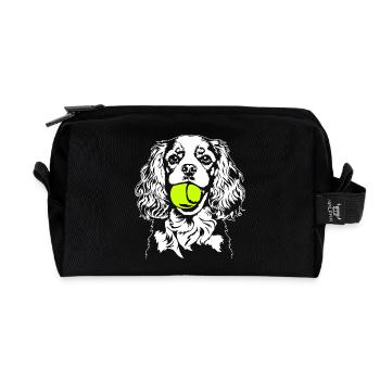 Cavalier King Charles Spaniel Ball Hunde Wilsigns - Recycelte Kulturtasche - Schwarz - Vorne