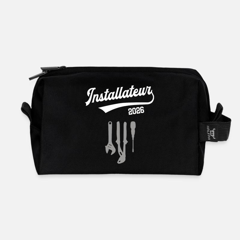 Installer 2026 Plant mechanic plumbing heating - Recycled Toiletry Zip Bag - black