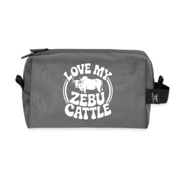 J’adore mon bœuf zébu - Trousse de toilette en tissu recyclé - anthracite - Devant