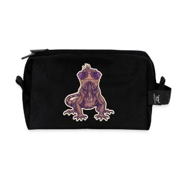 Funny Iguana Sunglasses - Recycled Toiletry Zip Bag - black - Front