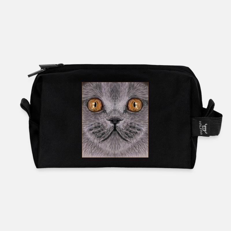 Britisch-Kurzhaar-Katze - Recycelte Kulturtasche - Schwarz