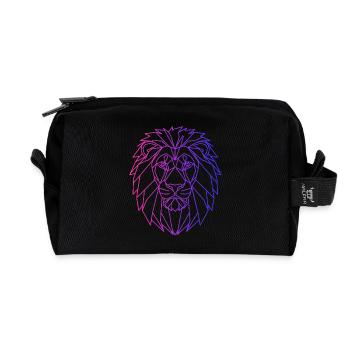 Lion T-Shirt Neon – Lion Shirt Men Women - Recycled Toiletry Zip Bag - black - Front