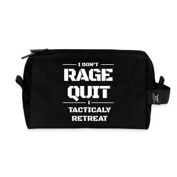 Strategic Retreat: No Ragequit - Recycled Toiletry Zip Bag - black - Front