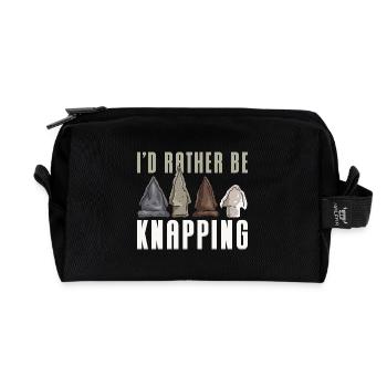 I'd Rather Be Knapping - Recycelte Kulturtasche - Schwarz - Vorne