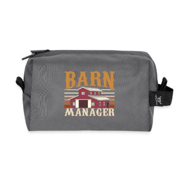 Barn Manager Horse Lover - Recycled Toiletry Zip Bag - anthracite - Front