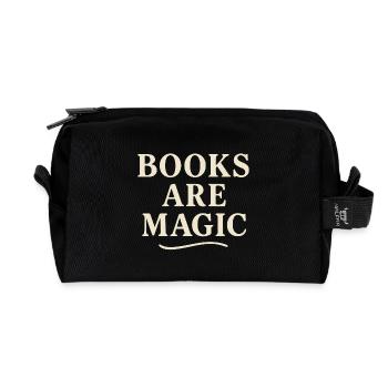 Books are magic - Recycled Toiletry Zip Bag - black - Front