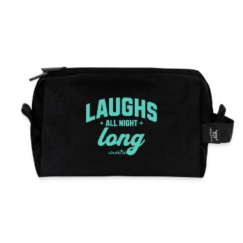 Laughing all night long – endless fun - Recycled Toiletry Zip Bag - black - Front