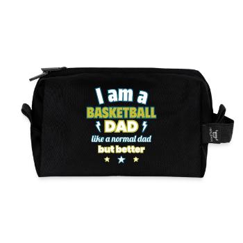 Dad Basketball Player, Father's Day Gift - Recycled Toiletry Zip Bag - black - Front