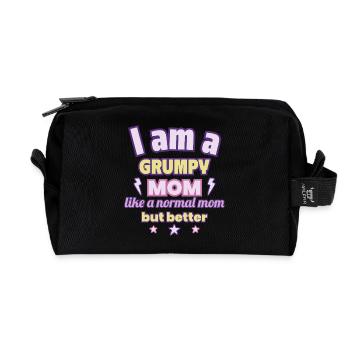 Mère râleuse, Cadeau de fête des mères, Humour - Trousse de toilette en tissu recyclé - noir - Devant