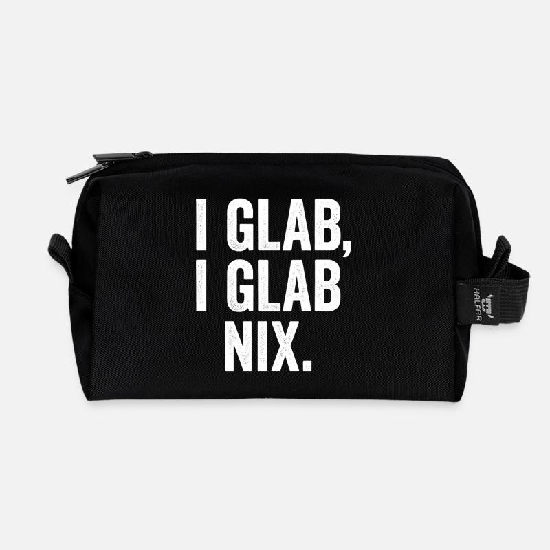 I GLAB I GLAB NIX Typo Design - Recycled Toiletry Zip Bag - black