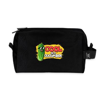 Cool As A Cucumber Vegan Design - Recycelte Kulturtasche - Schwarz - Vorne