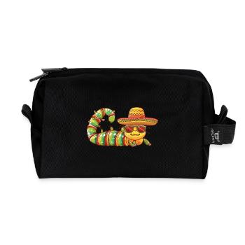 Wurm Lustig Sombrero - Recycelte Kulturtasche - Schwarz - Vorne