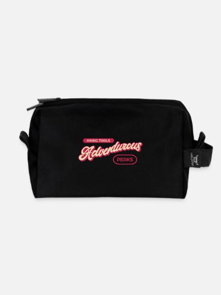 Adventurous hiking trails - Recycled Toiletry Zip Bag - black