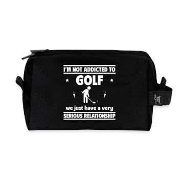 Je ne suis pas accro au golf - Trousse de toilette en tissu recyclé - noir - Devant
