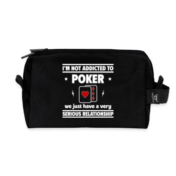 Je ne suis pas accro au poker - Trousse de toilette en tissu recyclé - noir - Devant